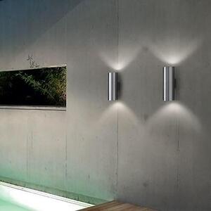 ILUX 033020 Venkovní nástěnné svítidlo Ideal Lux Gun AP2 big alluminio 033020 stříbrné 31cm IP54 - IDEALLUX