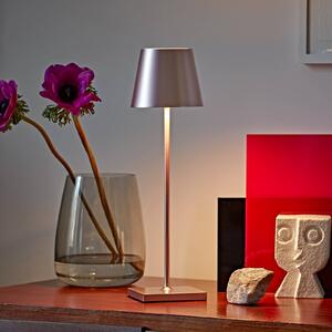 LED stolní lampa na akumulátor Nuindie, USB-C, růžové zlato, IP54, stmívatelné