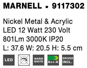 Nova Luce Nástěnné LED svítidlo nad obrazy MARNELL, 12W 3000K, 37,6cm Barva: Mosaz