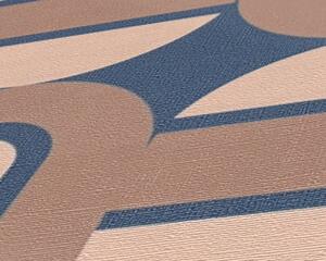 A.S. Création | Vliesová tapeta na zeď Retro Chic 39536-3 | 0,53 x 8,5 m | hnědá, béžová, modrá