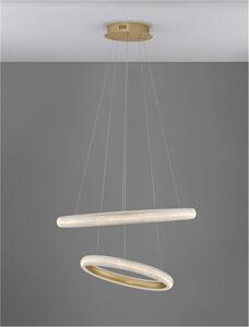 Nova Luce Závěsné LED svítidlo MEDORA mosazný zlatý hliník a akryl 41.5W 3000K stmívatelné