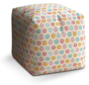 Sablio Taburet Cube Smajlíci - 40x40x40 cm