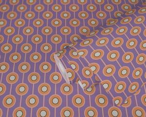 A.S. Création | Vliesová tapeta na zeď Retro Chic 39537-2 | 0,53 x 8,5 m | fialová, meruňková, krémová, oranžová, černá, vícebarevná