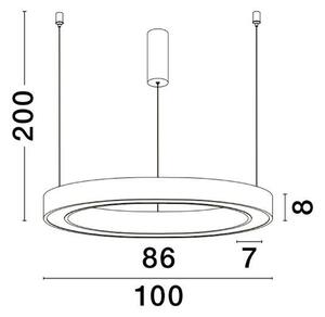 Nova Luce Závěsné LED svítidlo MORBIDO, ø 100cm, 80W, 2700K-4000K vč.dálkového ovládání stmívatelné Tuya Barva: Zlatá