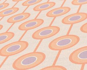 A.S. Création | Vliesová tapeta na zeď Retro Chic 39537-5 | 0,53 x 8,5 m | meruňková, oranžová, fialová, krémová