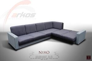 Rohová sedací souprava Nero - rozkládací, hnědá (světlá sedák / tmavá korpus -inari 23/27)