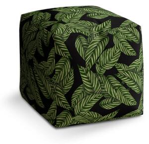 Sablio Taburet Cube Abstrakce listů - 40x40x40 cm
