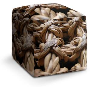 Sablio Taburet Cube Banánové listí - 40x40x40 cm