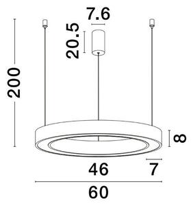 Nova Luce Závěsné LED svítidlo MORBIDO, ø 60cm, 50W, 2700K-4000K vč.dálkového ovládání stmívatelné Tuya Barva: Zlatá