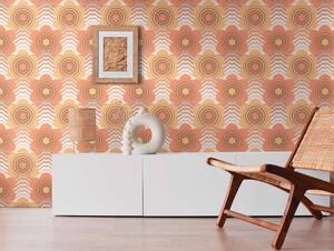 A.S. Création | Vliesová tapeta na zeď Retro Chic 39539-3 | 0,53 x 8,5 m | krémová, hnědá, oranžová, okrová, vícebarevná