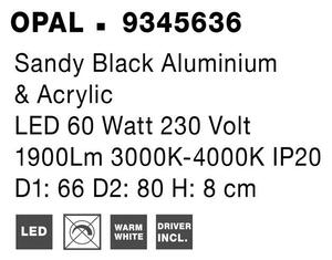 Nova Luce Stropní LED svítidlo MORBIDO, 60W 2700K - 4000K vč. dálkového ovládání stmívatelné Tuya Barva: Černá