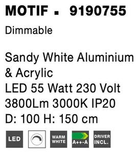 Nova Luce Závěsné LED svítidlo MOTIF, ø 100cm, 55W 3000K stmívatelné Barva: Černá