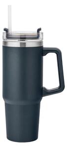Altom Design Nerezový termohrnek s rukojetí a brčkem, 880 ml, modrý