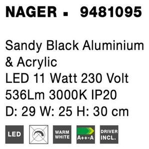 Nova Luce Stolní LED lampa NAGER černý hliník a akryl 11W 3000K