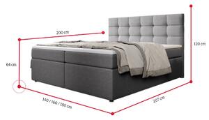 Čalouněná postel boxspring PALMA + topper, 140x200, inari 91