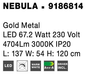 Nova Luce Závěsné LED svítidlo NEBULA zlatý kov 67.2W 3000K