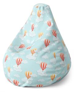 Sablio Sedací vak Pear Horkovzdušné balony na nebi - 70 x 95 x 15 cm
