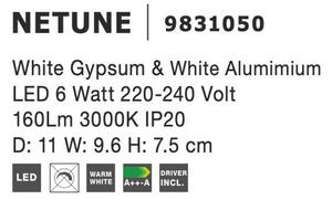 Nova Luce Nástěnné LED svítidlo NETUNE, 6W 3000K Barva: Šedá