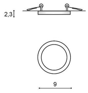 AZZ AZ2834 LED Stropní zápustné bodové svítidlo Azzardo Slim 9 Round 3000K IP44 black AZ2834 6W 500lm 3000K IP44 9cm kulaté černé - AZZARDO