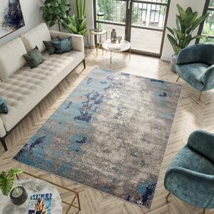 Makro Abra Moderní kusový koberec SPRING H172A Tyrkysový modrý šedý Rozměr: 70x250 cm