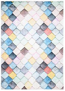 Makro Abra Kusový koberec pratelný TOSCANA 8001 Geometrický Moderní Kosočtverce pogumovaný vícebarevný Rozměr: 160x230 cm