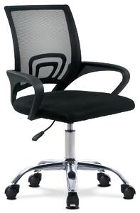 Kancelářská židle, potah černá látka MESH a síťovina MESH, výškově nastavitelná, kovový chromovaný kříž
