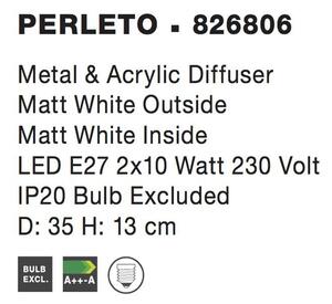 Nova Luce Stropní svítidlo PERLETO, E27 2x12W Barva: Bílá