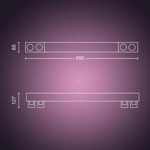 PH 50607/30/P7 Hue LED White and Color Ambiance Stropní bodové svítidlo Philips Centris BT 50607/30/P7 40W + 4x5,7W GU10, 4000lm, 2000K-6500K, RGB, IP20, černé - PHILIPS HUE (915005928701)