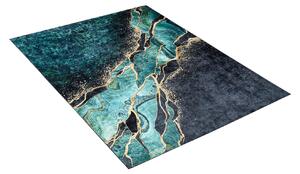 Makro Abra Kusový koberec pratelný TOSCANA 37040 Abstraktní pogumovaný šedý černý modrý Rozměr: 140x200 cm