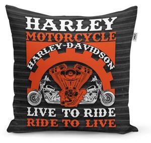 Sablio Polštář Harley-Davidson Live to ride, ride to live - 40x40 cm