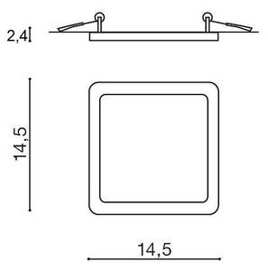 AZZ AZ2837 LED Stropní zápustné bodové svítidlo Azzardo Slim 15 Square 3000K IP44 white AZ2837 12W 1000lm 3000K IP44 14,5cm čtvercové bílé - AZZARDO