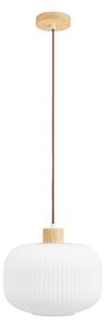 Bílé závěsné svítidlo se skleněným stínidlem ø 30 cm Argalo – House Nordic
