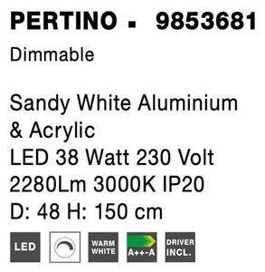 Nova Luce Závěsné LED svítidlo PERTINO, 38W 3000K stmívatelné Barva: Bílá