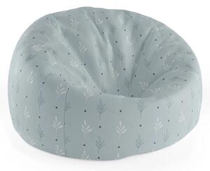 Sablio Sedací vak Cocoon Modré a bílé lístky - 75 x 45 x 35 cm