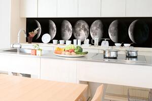 DIMEX | Fototapeta do kuchyně Fáze měsíce KI-350-146 | 350 x 60 cm | černá, šedá