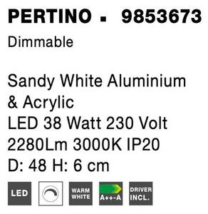 Nova Luce Stropní LED svítidlo PERTINO, 38W 3000K stmívatelné Barva: Bílá