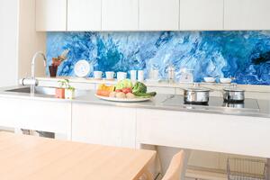 DIMEX | Fototapeta do kuchyně Modrý abstrakt KI-350-158 | 350 x 60 cm | modrá, bílá