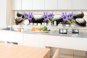 DIMEX | Fototapeta do kuchyně Lávové kameny KI-350-173 | 350 x 60 cm | fialová, béžová, černá
