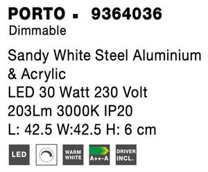 Nova Luce Stropní LED svítidlo PORTO, 30W 3000K stmívatelné Barva: Bílá
