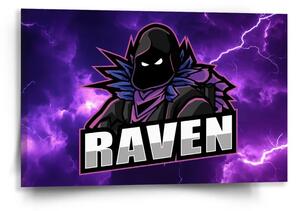Sablio Obraz FORTNITE RAVEN Fialová bouře - 60x40 cm