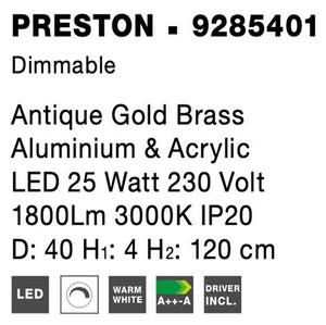 Nova Luce Závěsné LED svítidlo PRESTON, 25W 3000K stmívatelné Barva: Černá