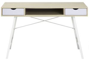 Psací stůl se 2 zásuvkami 120 x 48 cm světlé dřevo CLARITA