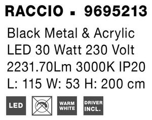 Nova Luce Závěsné LED svítidlo RACCIO, 27W 3000K stmívatelné Barva: Černá