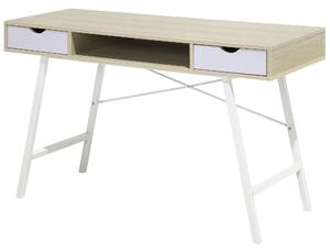 Psací stůl se 2 zásuvkami 120 x 48 cm světlé dřevo CLARITA