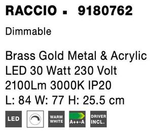 Nova Luce Stropní LED svítidlo RACCIO, 30W 3000K stmívatelné Barva: Zlatá