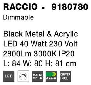 Nova Luce Závěsné LED svítidlo RACCIO, 40W 3000K stmívatelné Barva: Černá