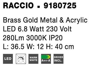 Nova Luce Stolní LED lampa RACCIO, 6.8W 3000K Barva: Zlatá