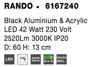Nova Luce Stropní LED svítidlo RANDO, 42W Barva: Bílá, Teplota světla: 3000K