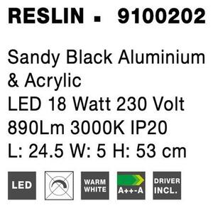 Nova Luce Nástěnné LED svítidlo RESLI, 18W 3000K Barva: Černá