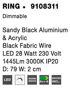 Nova Luce Nástěnné LED svítidlo RING, 28W 3000K stmívatelné